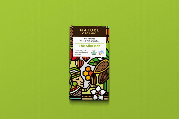 Nature Organic自然有機巧克力包裝設計，幾何插畫風驚艷設計