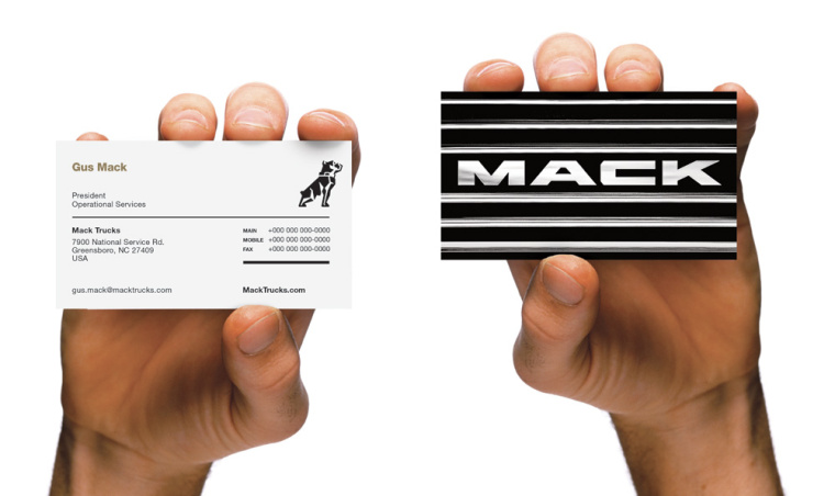 美國MACK重卡卡車品牌斗牛犬新標志設計VI設計-名片-上海VI設計公司