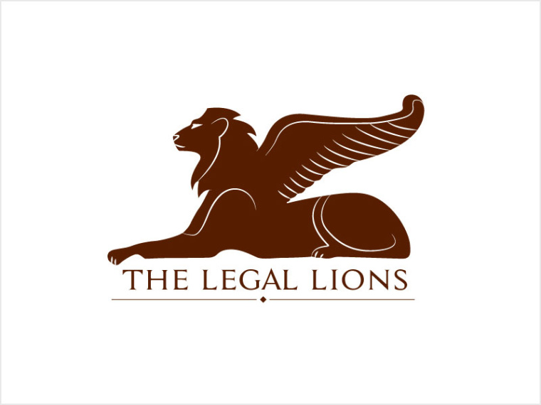紅色帶翅膀的獅子法律logo設計--上海logo設計公司