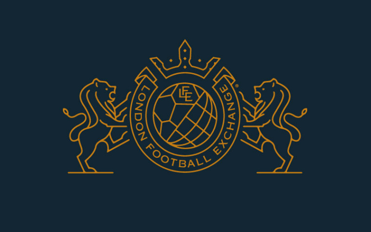 雙獅徽標倫敦足球交易所logo設計-上海logo設計公司