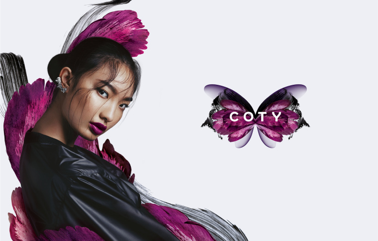 美麗的全球挑戰者COTY美容公司蝴蝶插圖品牌形象策劃設計