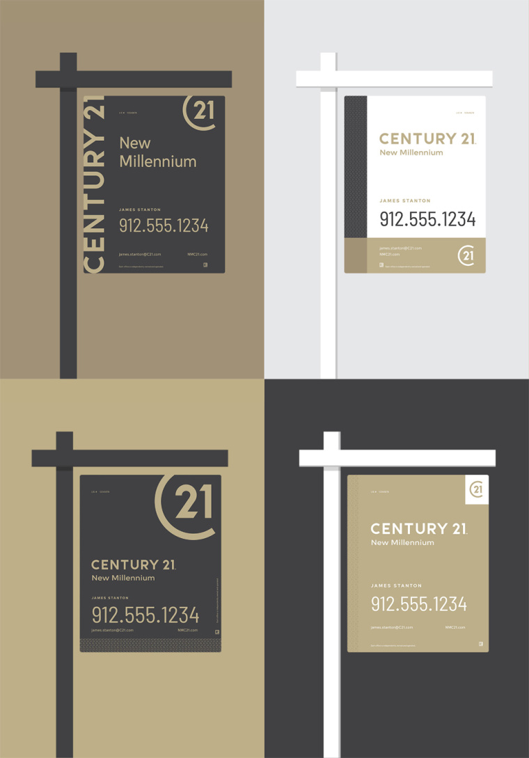 Century 21 房地產(chǎn)中介代理公司新品牌形象設(shè)計與logo設(shè)計-庭院標(biāo)志效果 Century 21 房地產(chǎn)中介代理公司新品牌形象設(shè)計與logo設(shè)計-庭院標(biāo)志效果