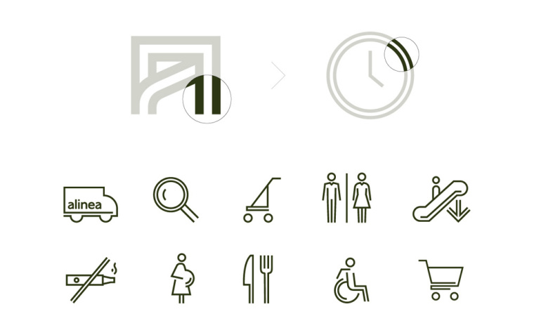 Alinéa法國家具裝飾公司商場標(biāo)識logo設(shè)計(jì)與vi形象設(shè)計(jì)-商場導(dǎo)視符號設(shè)計(jì)