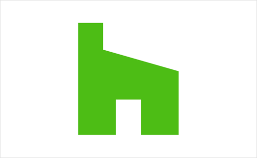 Houzz 世界室內(nèi)空間設(shè)計(jì)平臺網(wǎng)站新logo設(shè)計(jì)欣賞-h字母+房子圖形