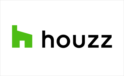 Houzz 世界室內(nèi)空間設(shè)計(jì)平臺網(wǎng)站新logo設(shè)計(jì)欣賞--h字母+房子圖形