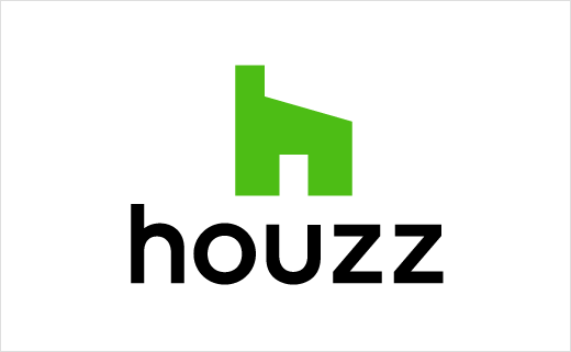 Houzz 世界室內(nèi)空間設(shè)計(jì)平臺網(wǎng)站新logo設(shè)計(jì)欣賞--h字母+房子圖形