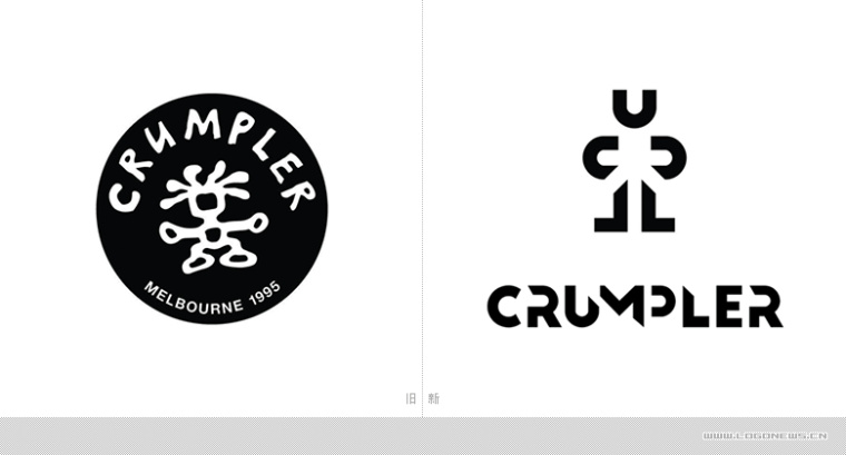 澳洲Crumpler小野人箱包品牌新logo設計，由字母組成的抽象人物