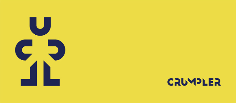 澳洲Crumpler小野人箱包品牌新logo設計，由字母組成的抽象人物