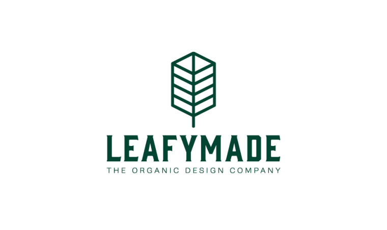 Leafymade有機農業公司“一片樹葉”創意logo設計，源自自然美麗的設計