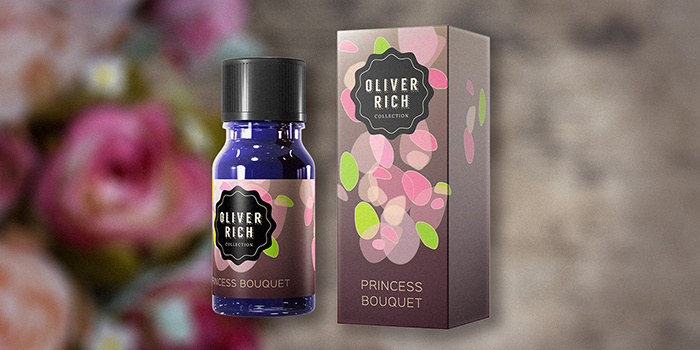 Oliver Rich 香薰精油油包裝設(shè)計(jì)，漂浮在空氣的抽象花瓣插畫設(shè)計(jì)