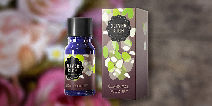Oliver Rich 香薰精油油包裝設(shè)計(jì)，漂浮在空氣的抽象花瓣插畫設(shè)計(jì)
