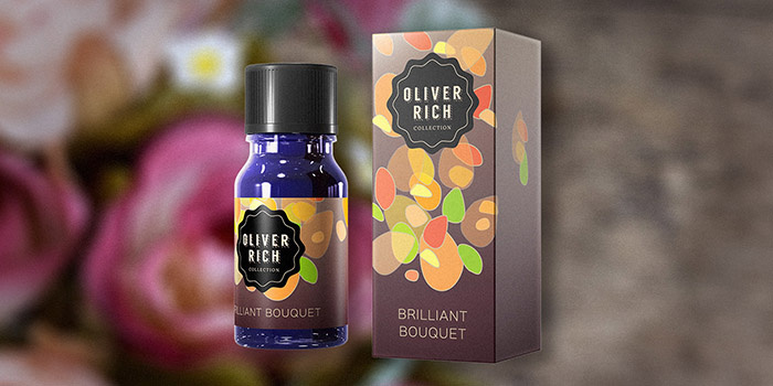 Oliver Rich 香薰精油油包裝設(shè)計(jì)，漂浮在空氣的抽象花瓣插畫設(shè)計(jì)
