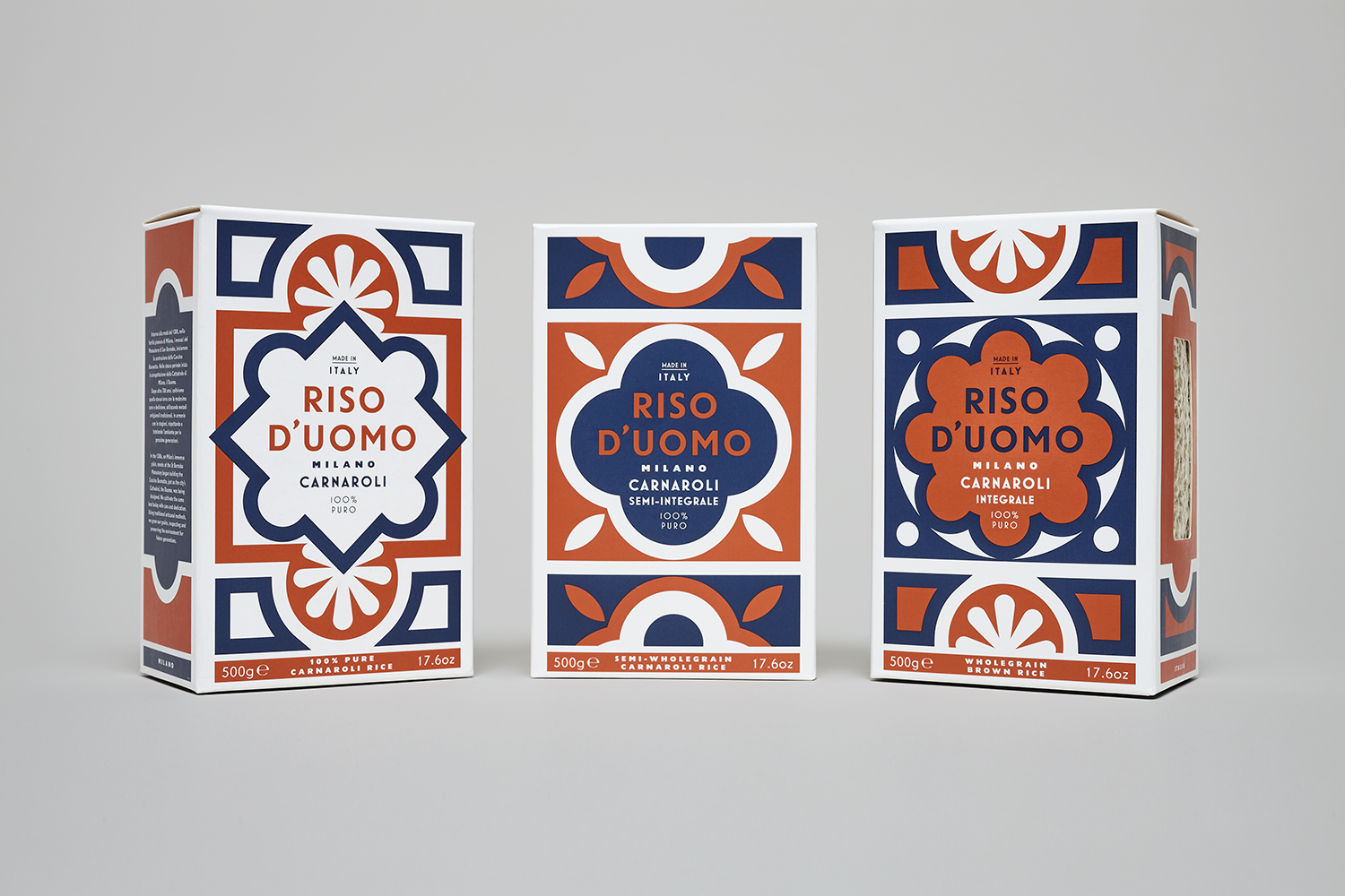 Riso D’uomo 大米包裝設(shè)計(jì)，華麗大理石地磚圖案靈感