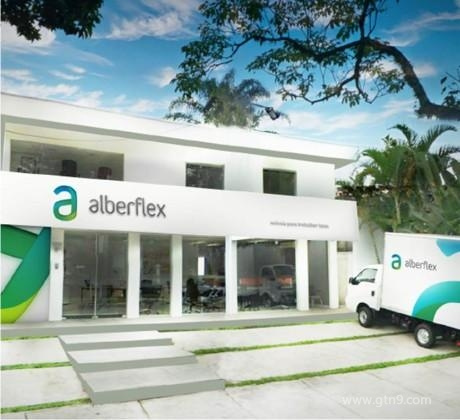 巴西大型辦公家具生產商Alberflex企業品牌形象設計vi設計-門頭車體設計