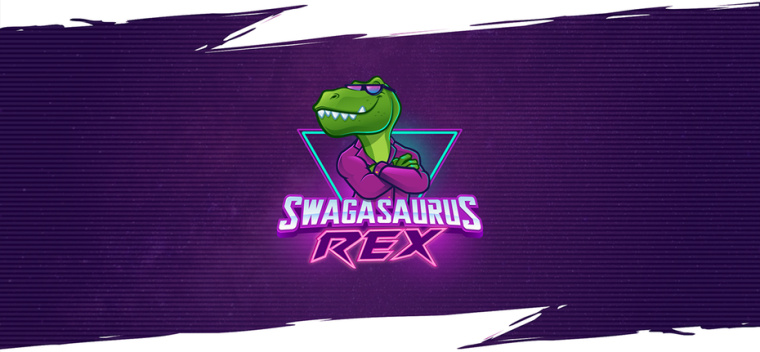 復古風格恐龍吉祥物設計-Swagasaurus Rex品牌標識標志設計