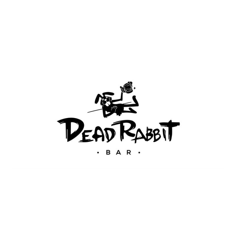 死了喝醉了的兔子吉祥物標志設