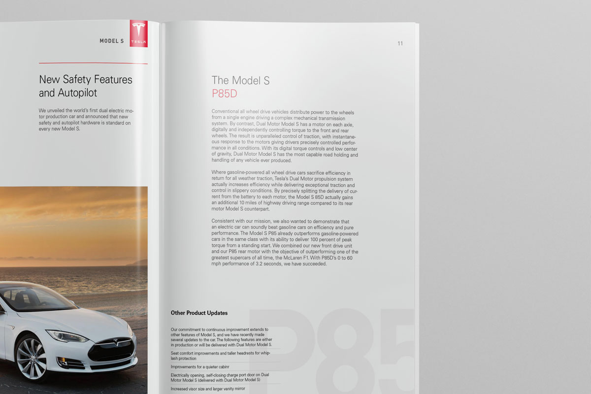 特斯拉Model S與Model XModel X汽車宣傳畫冊設計-上海畫冊設計公司