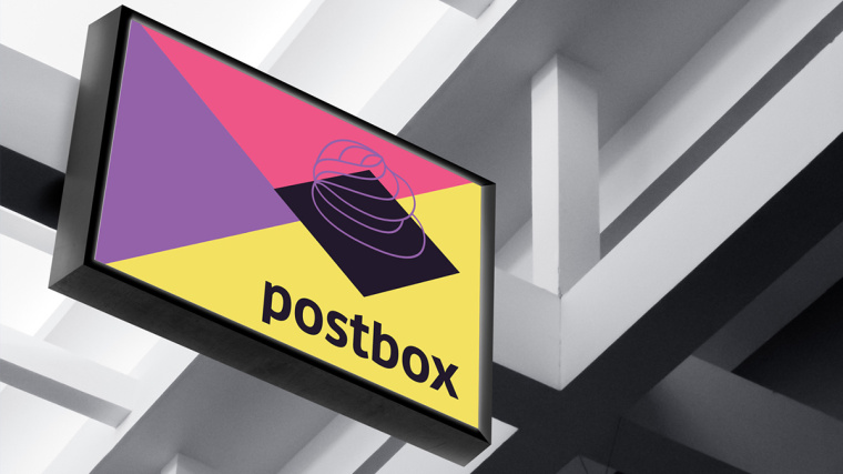 Postbox 手工甜品店品牌視覺形象VI設計“時尚色塊”元素-標志設計