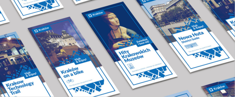 Kraków城市新品牌形象VI設計標志logo設計，從城市地圖中抽取的形狀