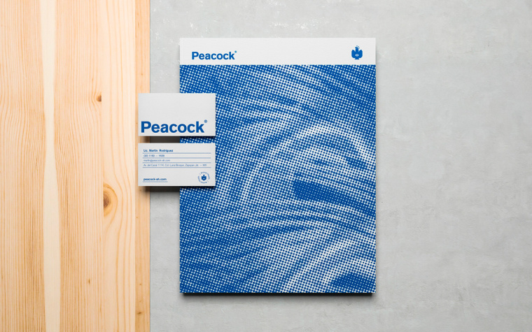 Peacock獸醫(yī)藥物品牌形象VI設(shè)計logo設(shè)計，孔雀的矢量化圖案