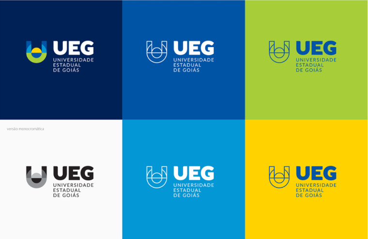UEG戈亞斯州州立大學VI設計視覺識別形象設計-幾何字母u+圓形風格設計