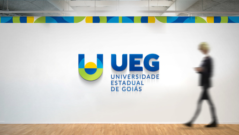 UEG戈亞斯州州立大學學校VI設計視覺識別形象設計-幾何字母u+圓形矩形設計