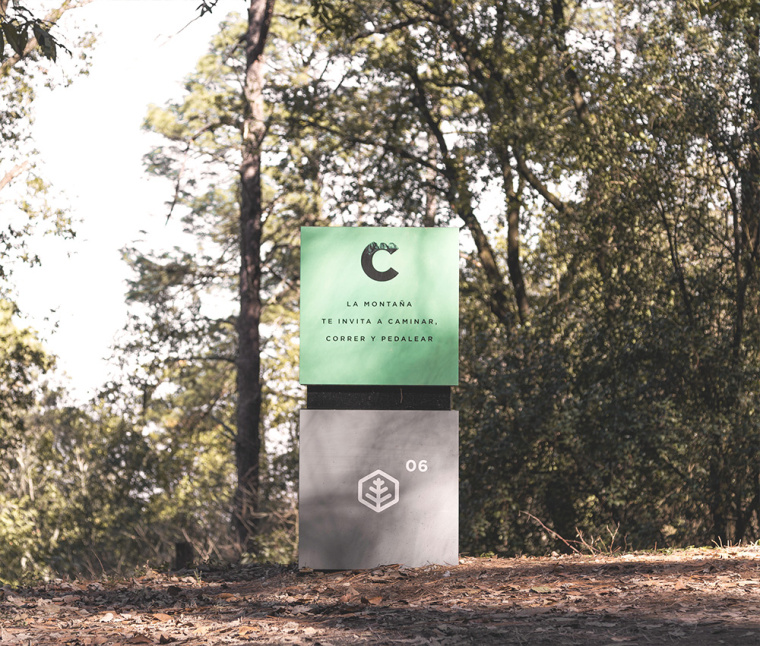 Chipinque生態公園品牌形象VI設計logo設計，字母C上融合了山頂的照片