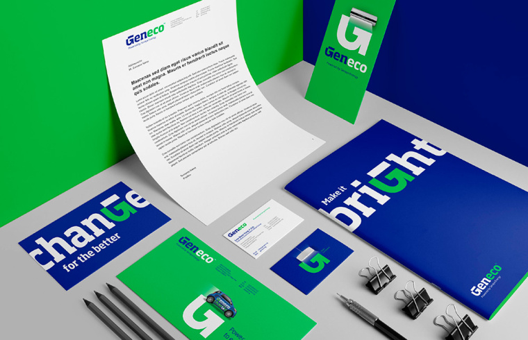 Geneient 電力能源公司品牌logo設計vi形象設計