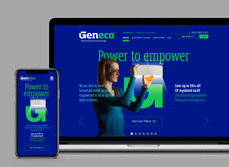 Geneient 電力能源公司品牌logo設計vi形象設計-網站設計