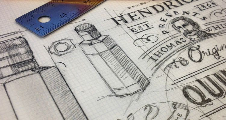 Hendrick''''s Quinetumlogo設計草圖-上海logo設計公司
