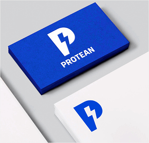 電動汽車技術公司Protean 企業logo設計，閃電字母P