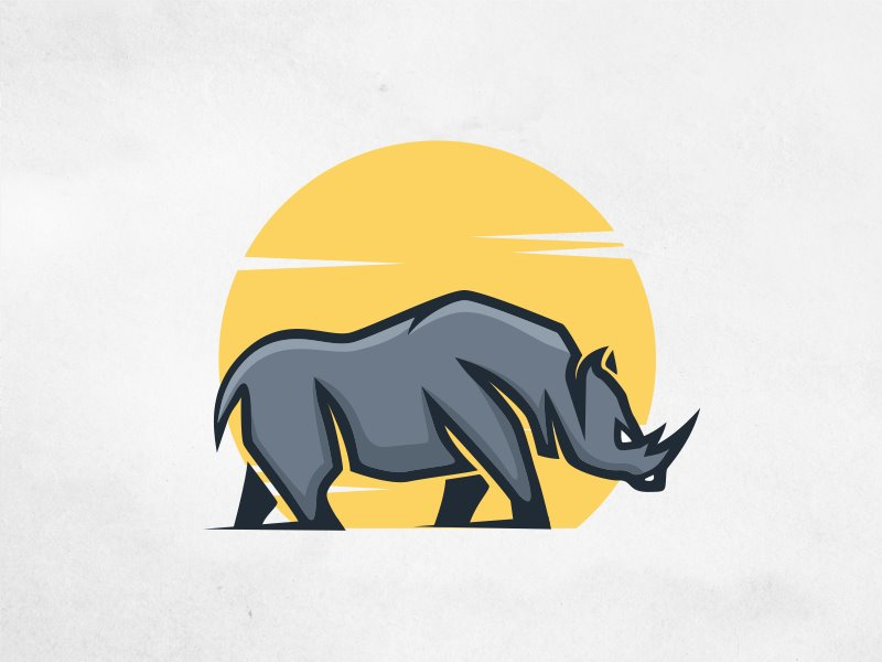完美配色和創意造型的logo設計-犀牛翁吉