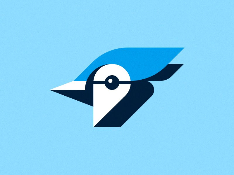 完美配色和創意造型的logo設計-藍杰伊方式鳥logo
