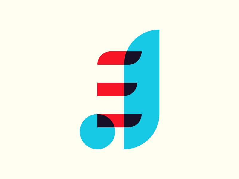 完美配色和創意造型的logo設計-JE Monogram II