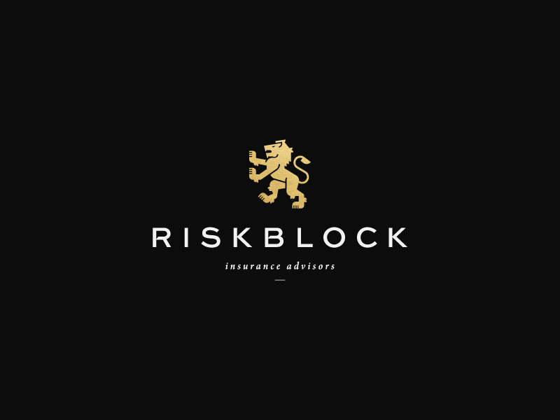 RISKBLOCK創意保險公司logo設計-獅子