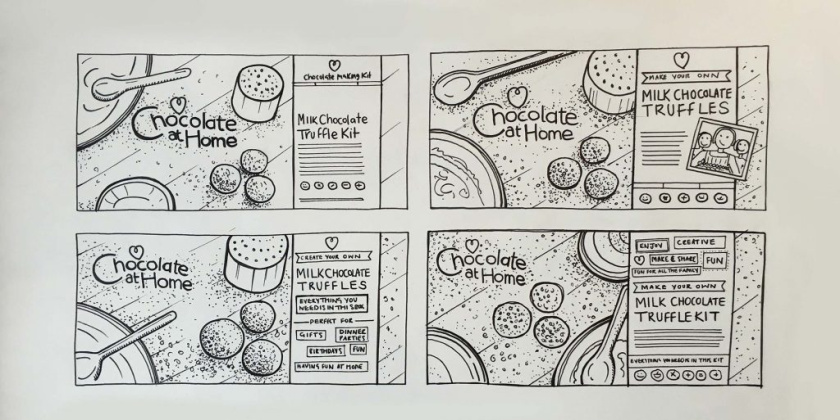 Chocolate at Home巧克力包裝設計手繪草圖