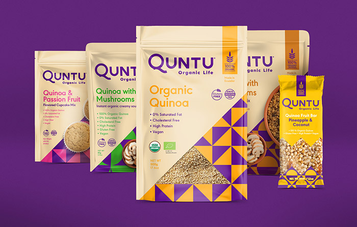 Quntu 有機生活零食甜點即食食品包裝設(shè)計，靈感源自拉丁美洲的幾何圖案