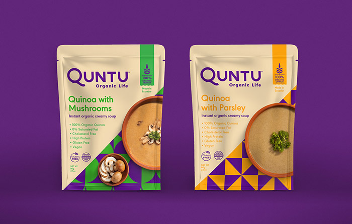 Quntu 有機生活零食甜點即食食品包裝設(shè)計，靈感源自拉丁美洲的幾何圖案