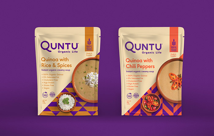 Quntu 有機生活零食甜點即食食品包裝設(shè)計，靈感源自拉丁美洲的幾何圖案