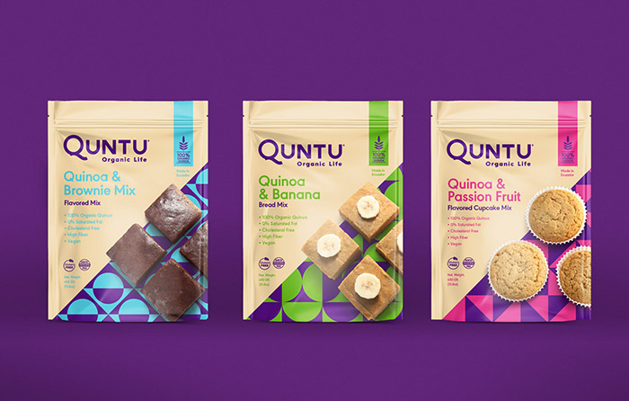 Quntu 有機生活零食甜點即食食品包裝設(shè)計，靈感源自拉丁美洲的幾何圖案