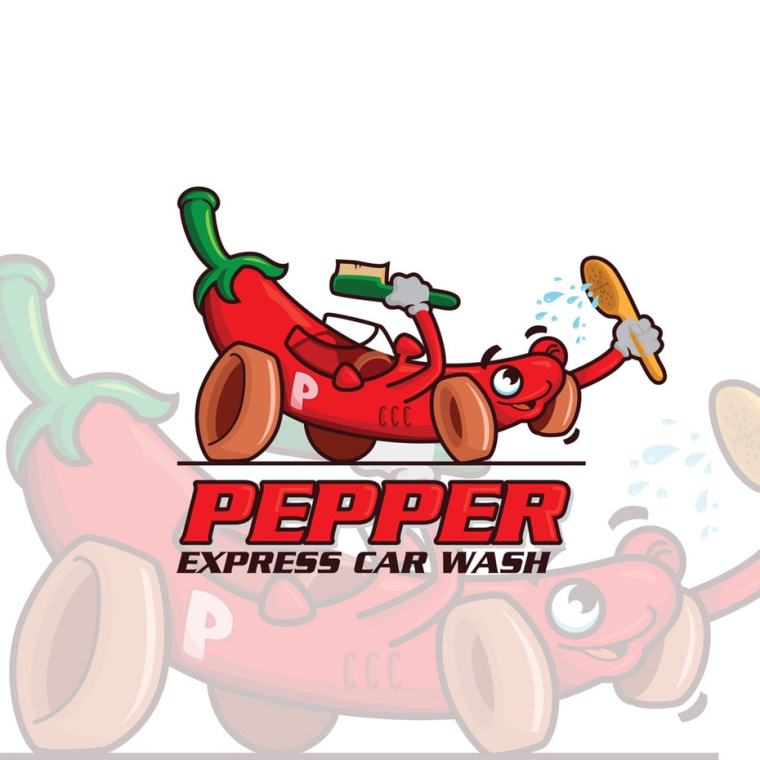 Pepper Express Car Wash的這個標志logo設計很響亮