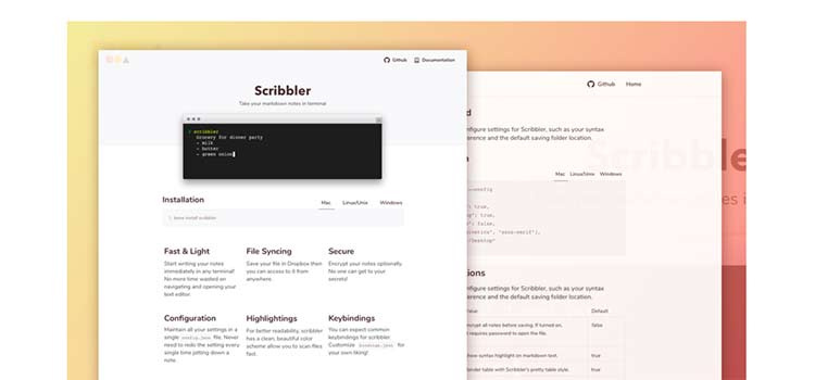 Freebie Scribbler網站模板HTML草圖