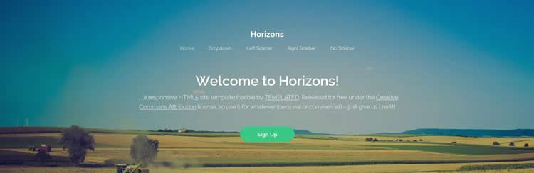 Horizo??ns清理最小的html5模板網站響應