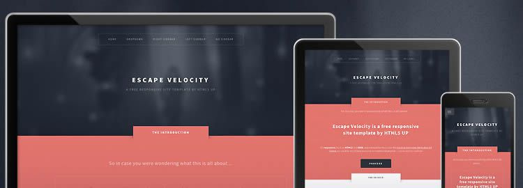 Escape Velocity免費響應HTML5網站模板平