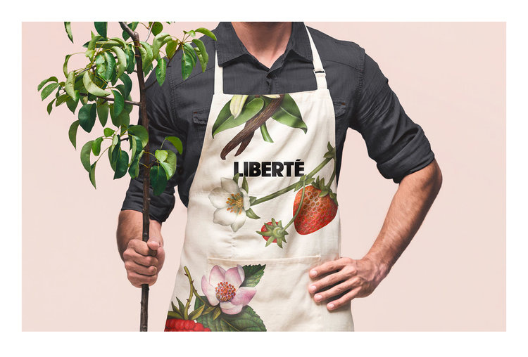 加拿大有機酸奶Liberté品牌包裝設(shè)計，來自植物學書籍插圖