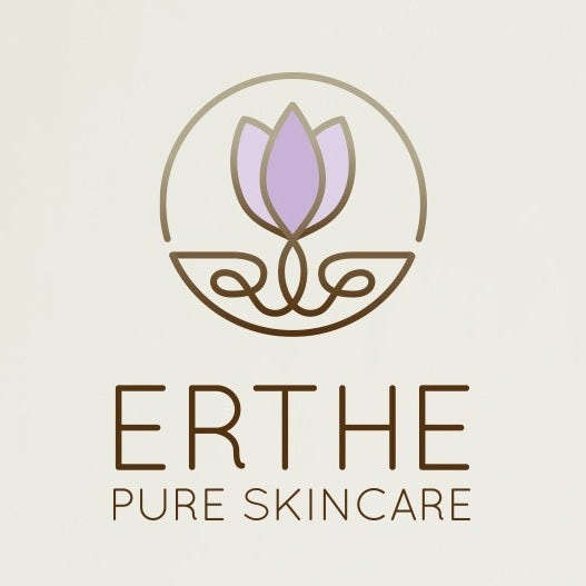 經典的女性化和漂亮的粉紅色標志設計-ERTHE花朵護膚標志設計