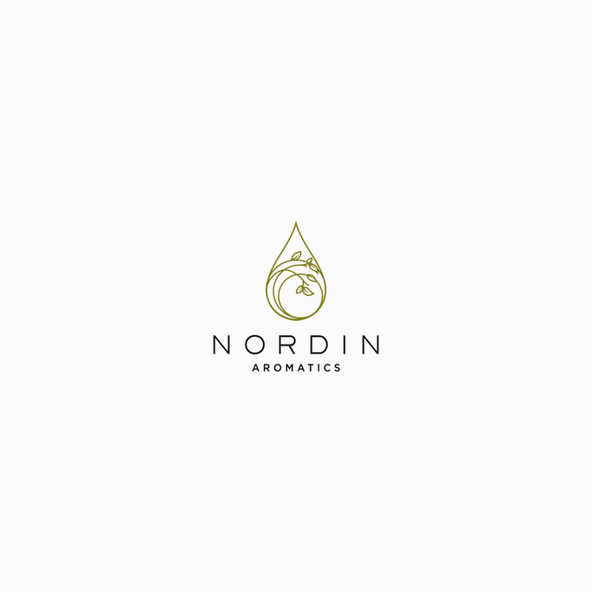 中性現代風格標志設計-Nordin Aromatics 水滴花朵標志設計