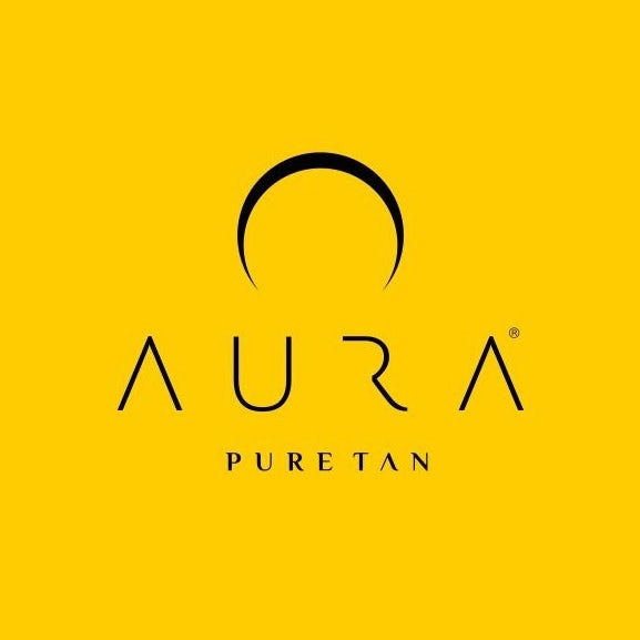 黃色背景標志設計-Aura Pure Tan標志logo設計
