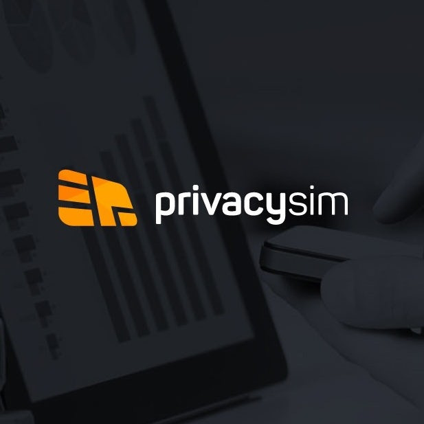 科技和電力黃色標志-privacysim標志logo設計