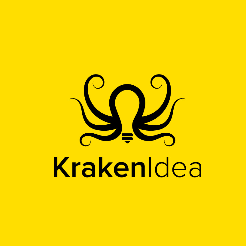 科技和電力黃色標志-KrakenIdea標志logo設計